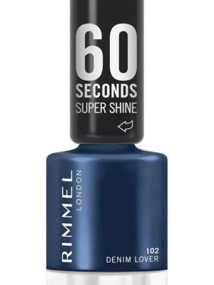 Rimmel London 60 Seconds Super Shine Nail Polish – odstín 102 Denim Lover, 8 ml Nejlepší Cena