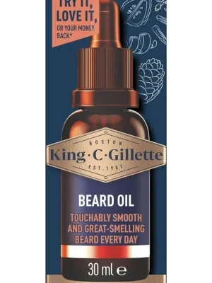 King C Gillette olej na vousy pro muže s arganovým, jojobovým, avokádovým, makadamiovým a mandlovým olejem, 30 ml Nejprodávanější