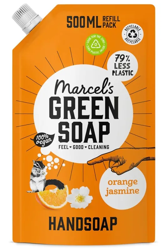 Marcel’s Green Soap Tekuté mýdlo na ruce Orange & Jasmine – náhradní náplň – 500 ml Sleva