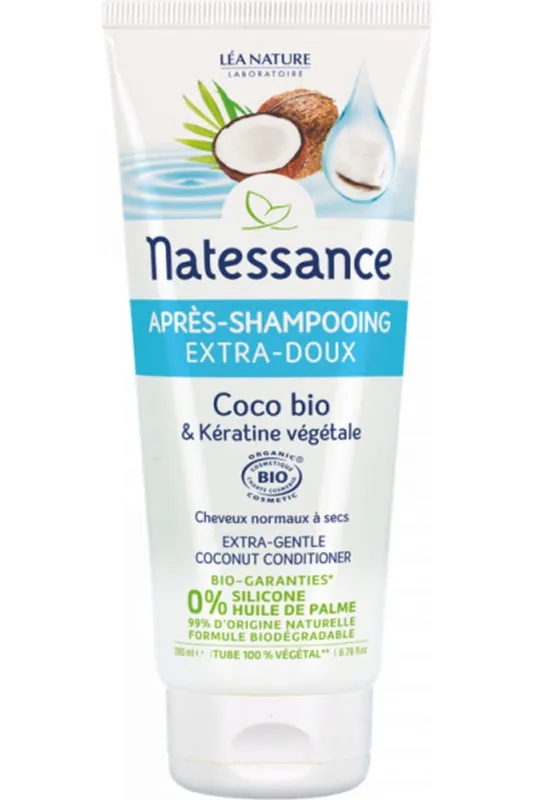 Aktuální Natessance Extra jemný BIO kondicionér s kokosem a rostlinným keratinem, 200 ml
