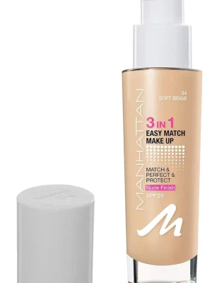 Manhattan 3 in 1 Easy Match Make Up – Fb. 34 jemná béžová SPF 20 30 ml Novinka