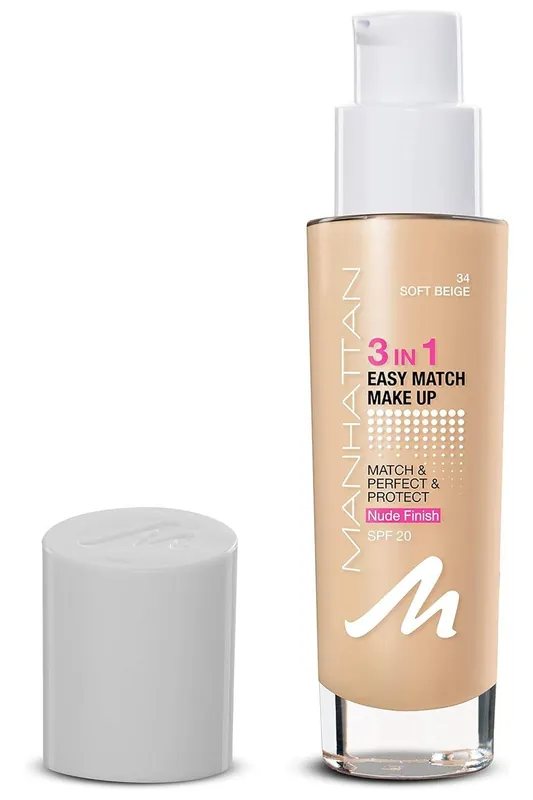 Manhattan 3 in 1 Easy Match Make Up – Fb. 34 jemná béžová SPF 20 30 ml Novinka