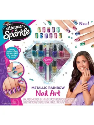 Pouze Dnes Sada na zdobení nehtů Shimmer 'n Sparkle Metallic Rainbow pro děti od 8 let