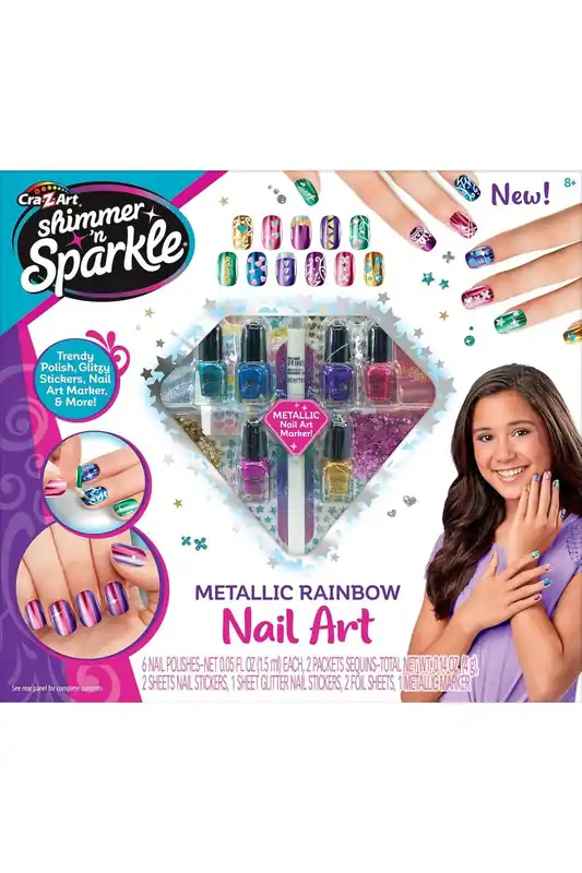 Pouze Dnes Sada na zdobení nehtů Shimmer 'n Sparkle Metallic Rainbow pro děti od 8 let