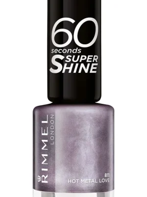 Rimmel London 60 Seconds Super Shine Nail Polish – odstín 811 Hot Metal Love 8 ml Tovární Cena