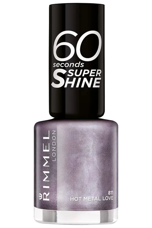 Rimmel London 60 Seconds Super Shine Nail Polish – odstín 811 Hot Metal Love 8 ml Tovární Cena