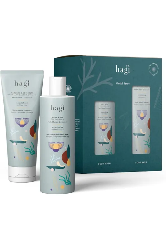 Cenově Výhodný Dárková sada Hagi Herbal Sense (sprchový gel 300 ml, tělový balzám 200 ml), EXP: 02/2026