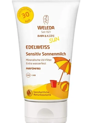 Weleda, Dětské opalovací mléko SPF 30 Sensitive, 150 ml, EXP: 03/2026 Nejprodávanější