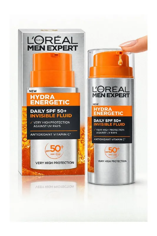 L’Oréal Men Expert Hydra Energetic Invisible Fluid SPF 50+ – ochranný fluid na obličej (50 ml) Expresní Doručení