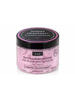 LaQ Natural Body Mousse – tělová pěna na mytí a depilaci Magnolie & růžový pepř 100 ml Nejlepší Volba
