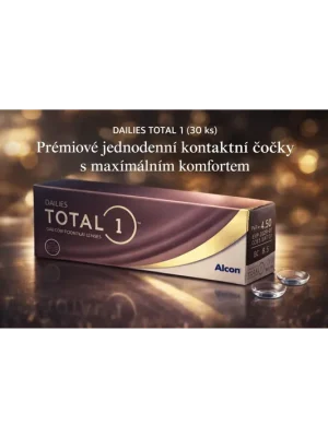 Cenový Hit Dailies Total 1 (30 ks) – Prémiové jednodenní kontaktní čočky Dioptrie (PWR): +4.50