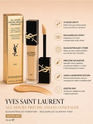 Yves Saint Laurent All Hours Precise Angles Concealer – korektor (DW1) 15ml Finální Výprodej