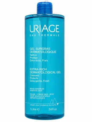URIAGE Gel Surgras Dermatologique (1 l)Jemný dermatologický sprchový gel, poškozený aplikátor Jen Po Omezenou Doba