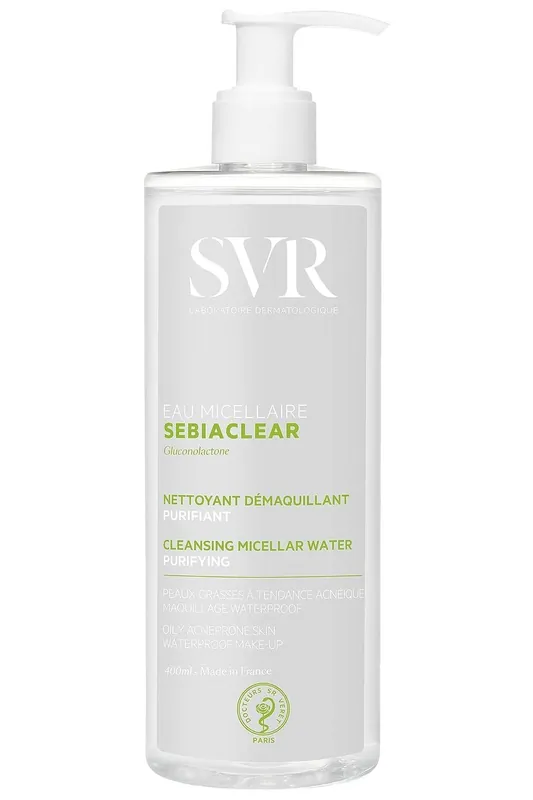 Rychlé Dodání SVR SEBIACLEAR čisticí micelární voda pro mastnou a smíšenou pleť se sklonem k akné 400 ml (poškozený aplikátor)