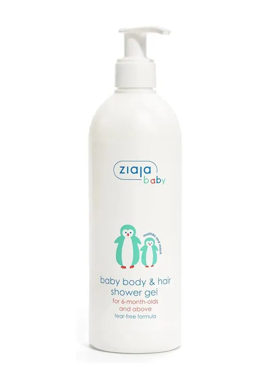 Novinka ZIAJA BABY – Hypoalergenní sprchový gel na tělo a vlasy pro děti 400 ml-(poškozený aplikátor)