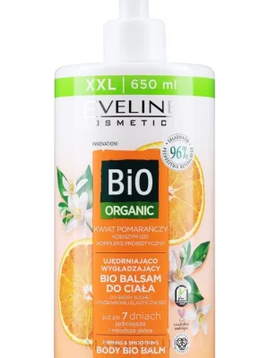 Eveline Bio Organic zpevňující a vyhlazující bio tělové mléko s pomerančovým květem 650 ml-(poškozený aplikátor) Rychlé Dodání