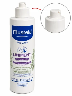 Výprodej Mustela Liniment – čisticí přípravek při přebalování, 400 ml (poškozený aplikátor)