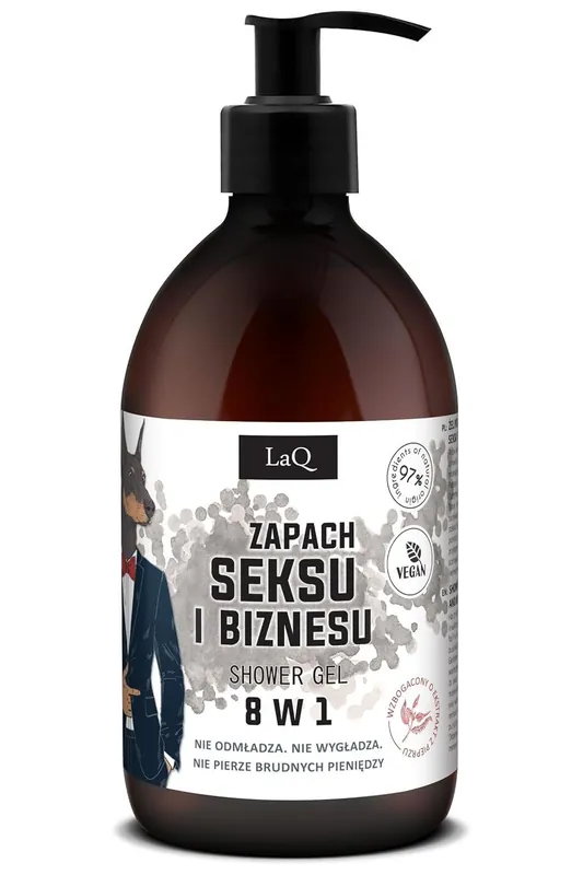 LAQ tělový sprchový gel Doberman 500 ml-(poškozený aplikátor) Super Cena