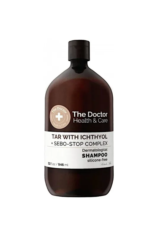 The Doctor Health & Care Tar with Ichthyol + Sebo-Stop Complex Dermatological Shampoo 946 ml-(poškozený aplikátor) Nejprodávanější