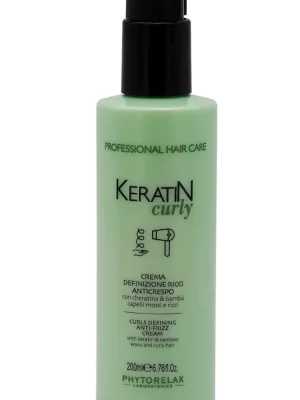 Finální Výprodej Phytorelax Keratin Curly Krém pro definici vln a kudrlin proti krepatění 200 ml-(poškozený aplikátor)