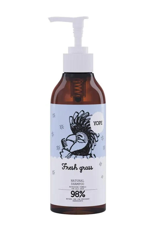 Top Prodej YOPE Přírodní šampon Fresh Grass pro mastné vlasy 300 ml-(poškozený aplikátor)