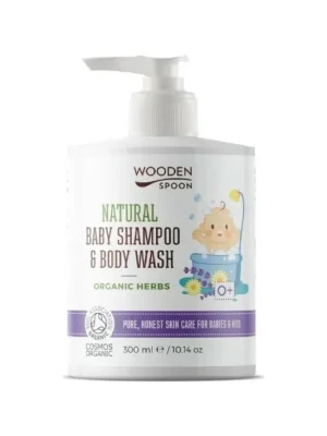 Horká Nabídka WoodenSpoon Natural Baby Shampoo & Body Wash 300 ml-(poškozený aplikátor)