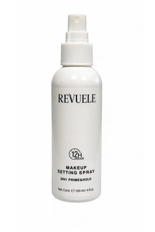 Cenově Výhodný REVUELE Makeup Setting Spray 2v1 Prime & Hold Fixační sprej na make-up 120ml, (bez víčka)