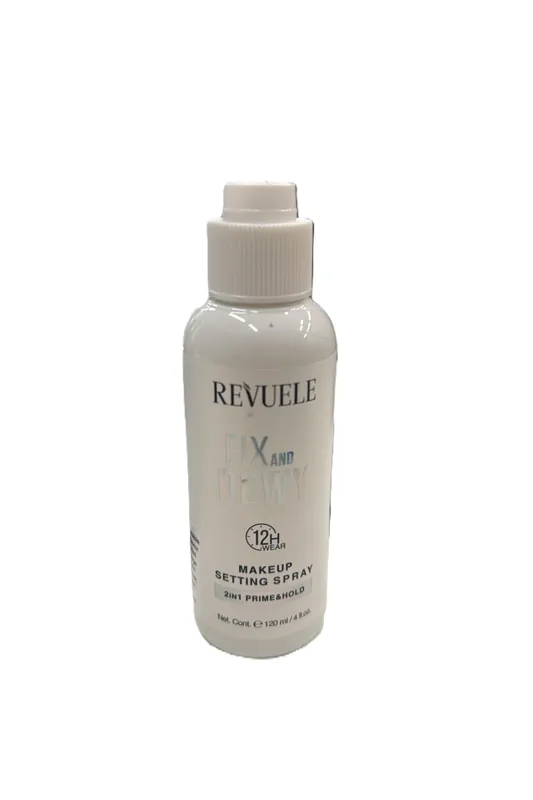 Vysoce Kvalitní REVUELE Makeup Setting Spray 2v1 Prime & Hold Fixační sprej na make-up 120ml, (poškozený aplikátor)
