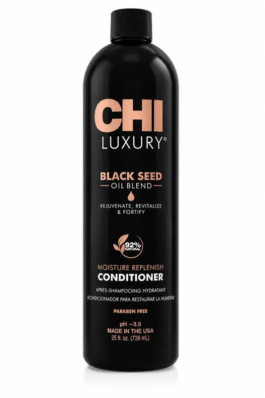 Nakupujte Hned CHI Luxury Black Seed Oil Blend Moisture Replenish Conditioner 739 ml (poškozený aplikátor)
