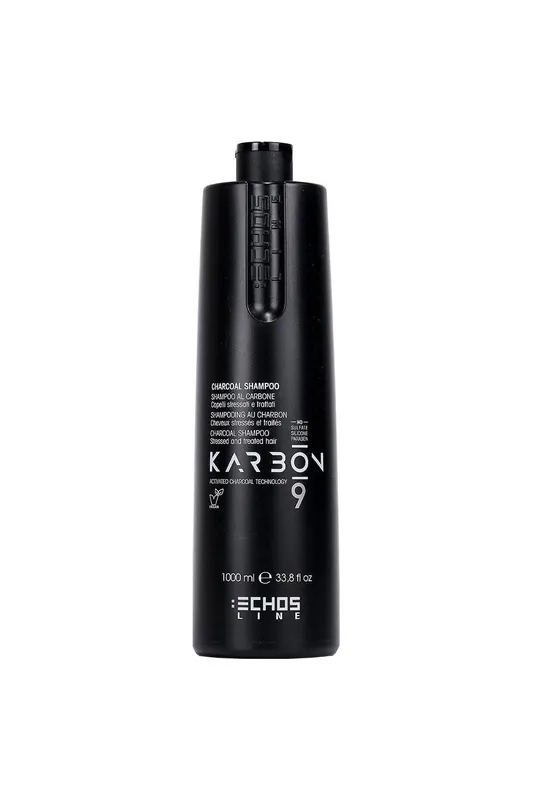 Vrácení Zdarma Echosline CHARCOAL Karbon 9 šampon s aktivními složkami z uhlí pro poškozené, chemicky ošetřené vlasy 1000 ml