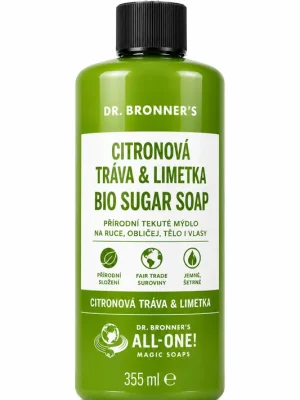 Dr. Bronner’s Bio Sugar Soap Citronová tráva & Limetka 355 ml (poškozený aplikátor) Tovární Cena