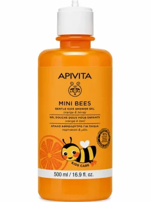 Víkendová Akce Apivita Mini Bees Gentle dětský sprchový gel Orange & Honey 500 ml (poškozený aplikátor)