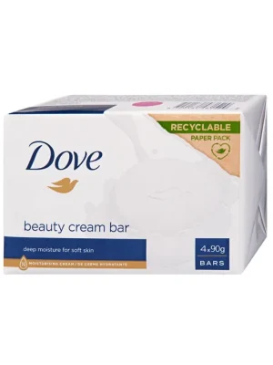 Dove kremové tuhé mýdlo Original Beauty Cream Bar, 4× 90 g ( Poškozené balení ) Omezená Nabídka