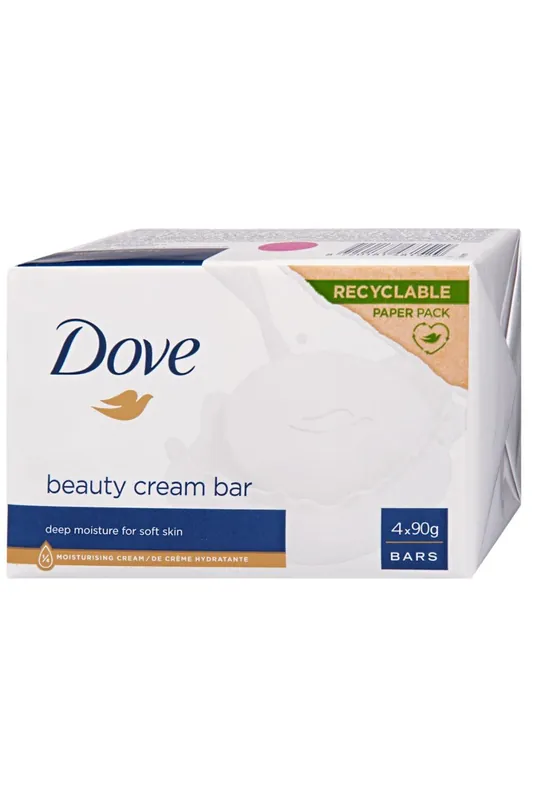 Dove kremové tuhé mýdlo Original Beauty Cream Bar, 4× 90 g ( Poškozené balení ) Omezená Nabídka
