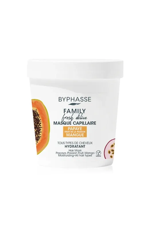 Nová Kolekce Byphasse Family Fresh Delice vlasová maska s papájou a mangem pro všechny typy vlasů, 250 ml