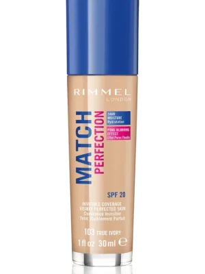 Rimmel London Match Perfection Foundation SPF20 make-up 103 True Ivory 30 ml (bez víčka) Novinka