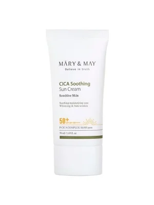Speciální Cena Mary&May CICA Soothing Sun Cream SPF50+ PA++++ - ochranný opalovací krém s Pupečníkem Asijským