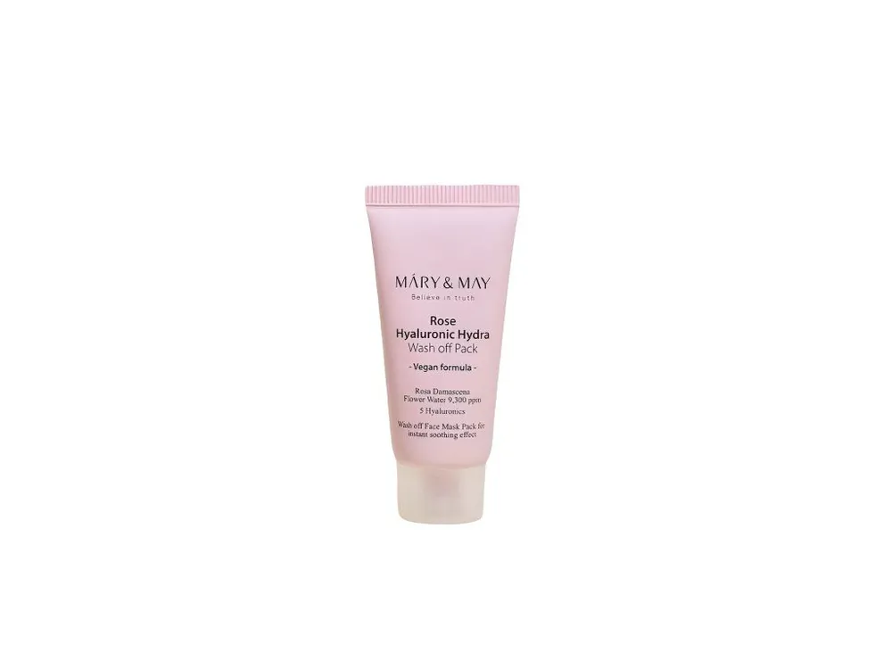 Must-Have Mary&May Rose Hyaluronic Hydra wash off pack - hydratační pleťová maska s vodou z růží
