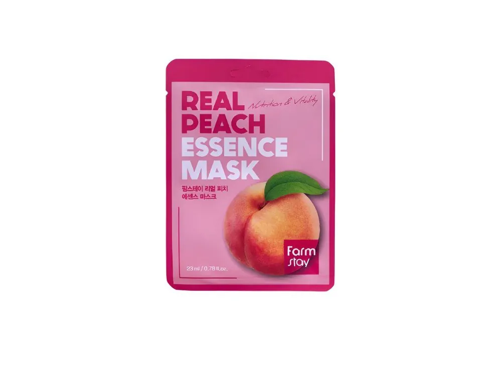 Farm Stay Real Peach essence mask - posilující maska s extraktem z Broskví Akční Cena