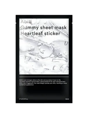 Abib Gummy Sheet mask Heartleaf sticker - zklidňující pleťová maska Odeslání Ihned