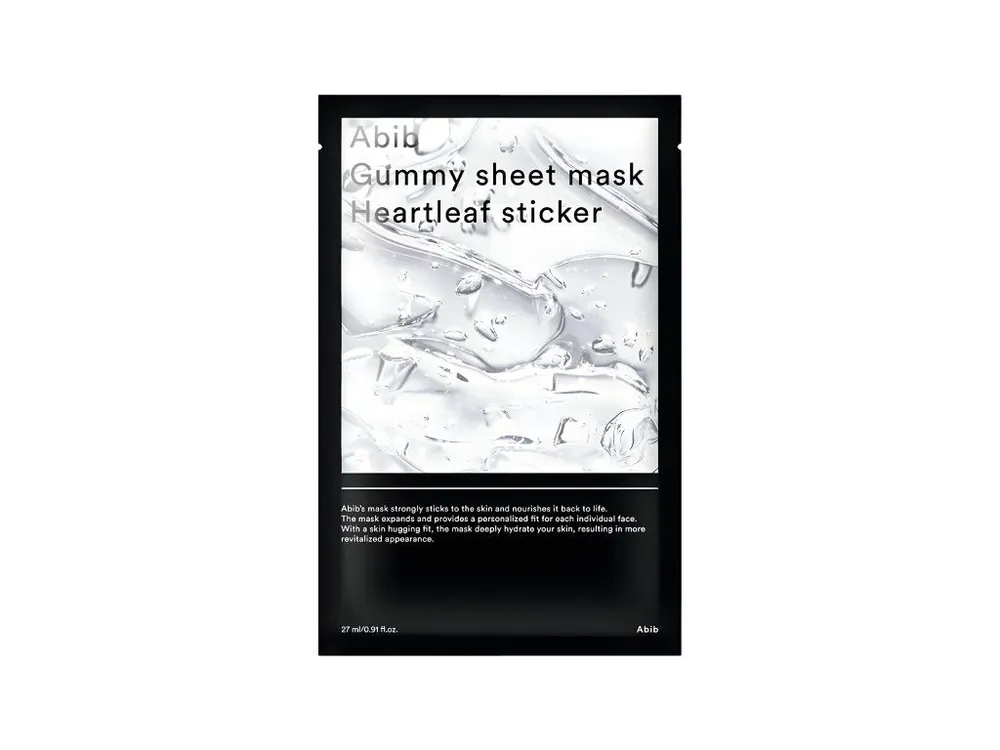 Abib Gummy Sheet mask Heartleaf sticker - zklidňující pleťová maska Odeslání Ihned