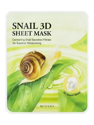 Missha Snail 3D shet mask - vyživující pleťová maska s filtrátem šnečího mucinu Výprodej