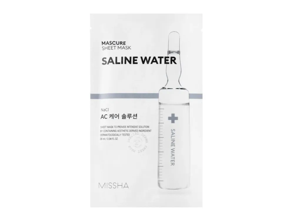 Missha Mascure Sheet mask AC Saline water - regenerační plátýnková maska pro podrážděnou pleť Pouze Dnes
