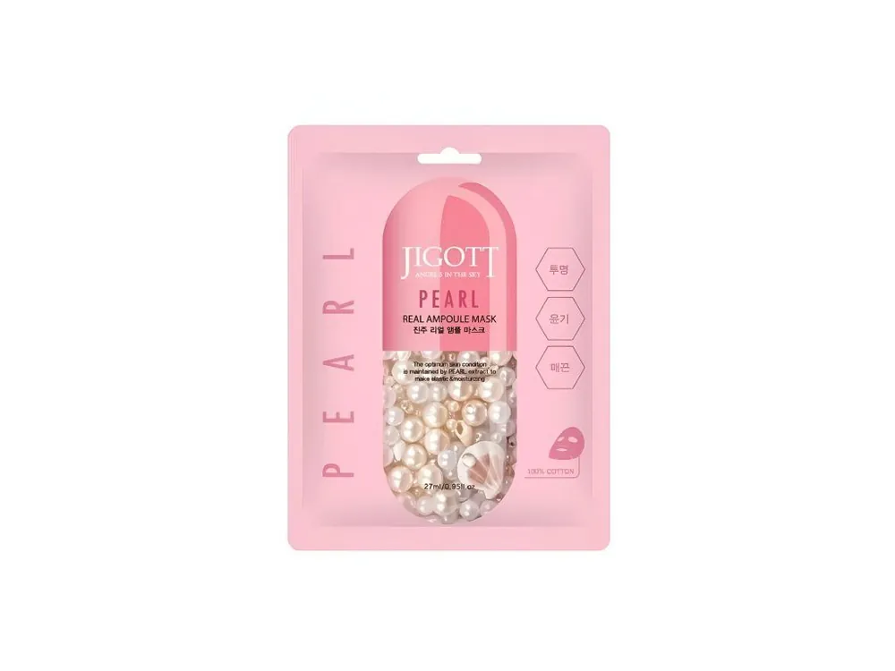 Koupit Online Jigott Real Ampoule mask Pearl - rozjasňující maska s perlovým extraktem
