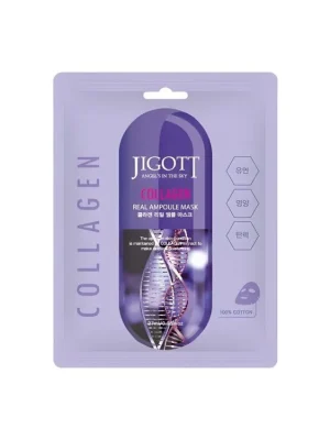 Jigott Real Ampoule Mask Collagen - zpevňující pleťová maska s Kolagenem Levný