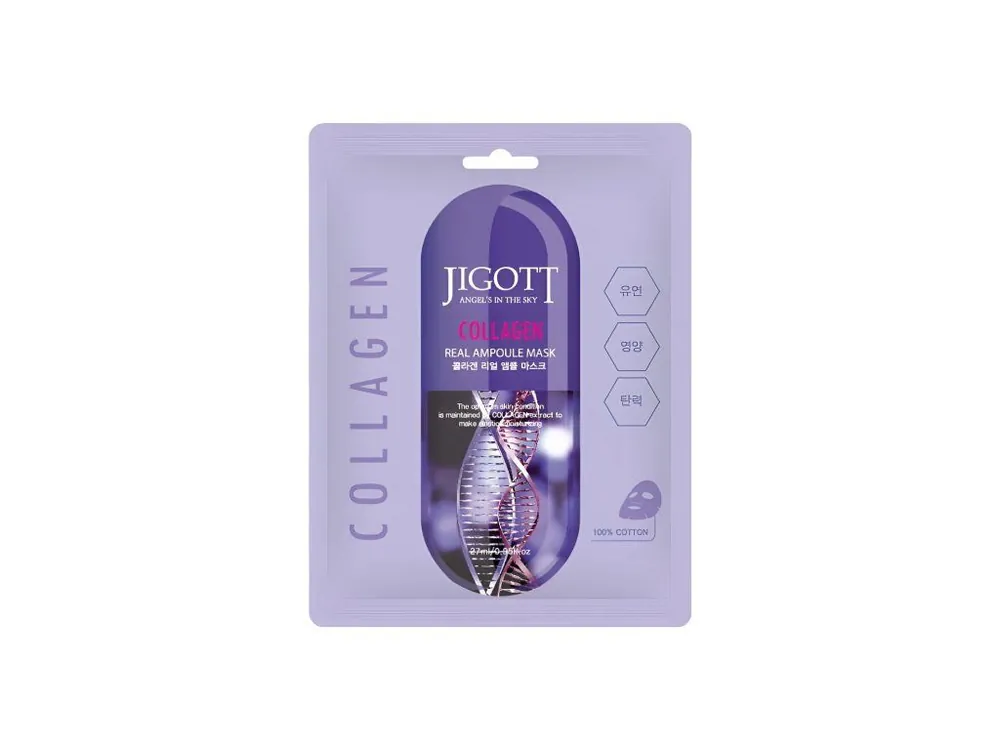 Jigott Real Ampoule Mask Collagen - zpevňující pleťová maska s Kolagenem Levný