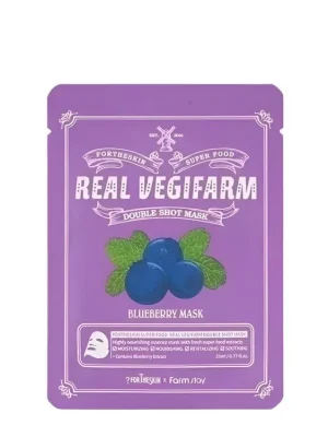 For the Skin by Lab Real Vegifarm Double Shot mask Blueberry - hydratační pleťová maska s antioxidačním účinkem Sleva