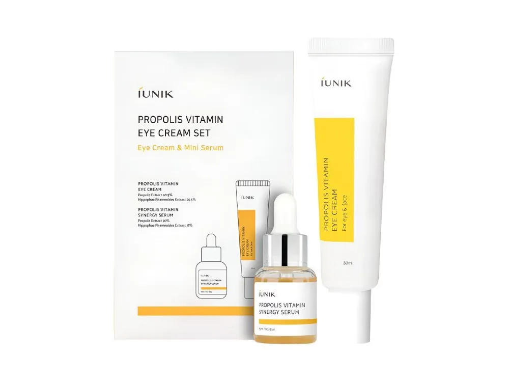 Cenová Bomba IUNIK Propolis Vitamin Eye cream set - sada produktů s Propolisem pro zklidnění pokožky
