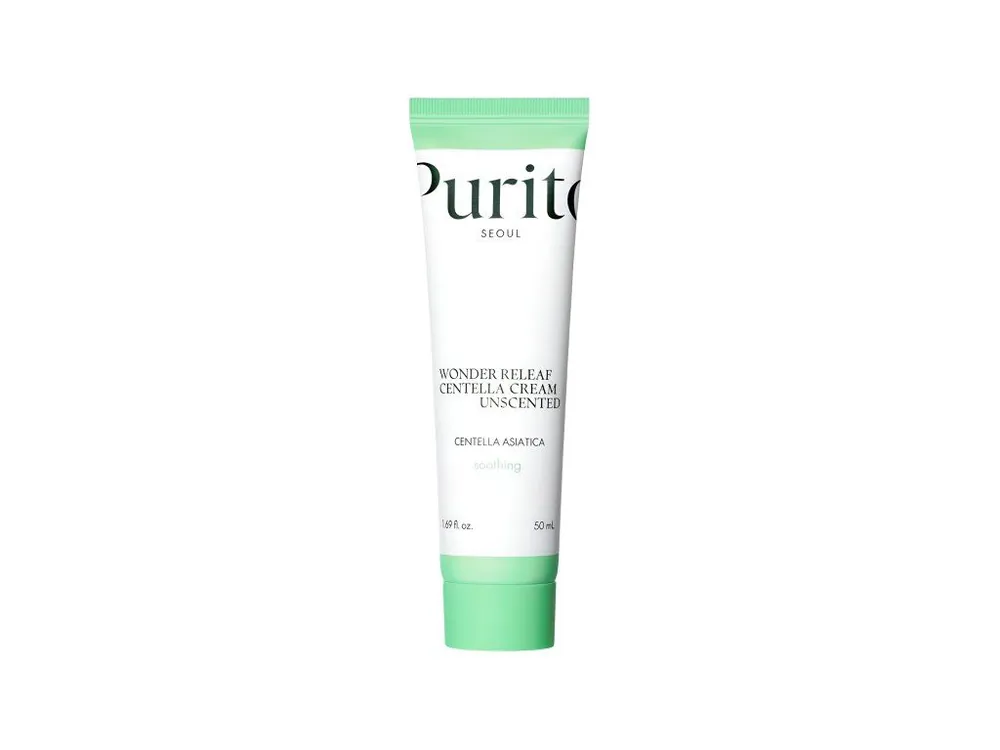 Nová Kolekce Purito Wonder Releaf Centella cream Unscented - zklidňující regenerační pleťový krém s Pupečníkem Asijským bez přidané parfemace