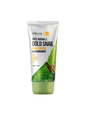 Vysoce Kvalitní Lebelage Anti-Wrinkle Gold Snail Sun Cream SPF50+/PA+++ - ochranný krém s protivráskovým účinkem